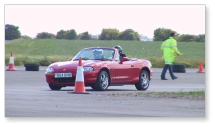 Dodging cones at Wroughton Airfield (photo - Nick Jarman)