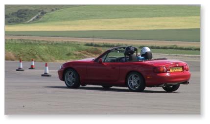 Dodging cones at Wroughton Airfield (photo - Nick Jarman)